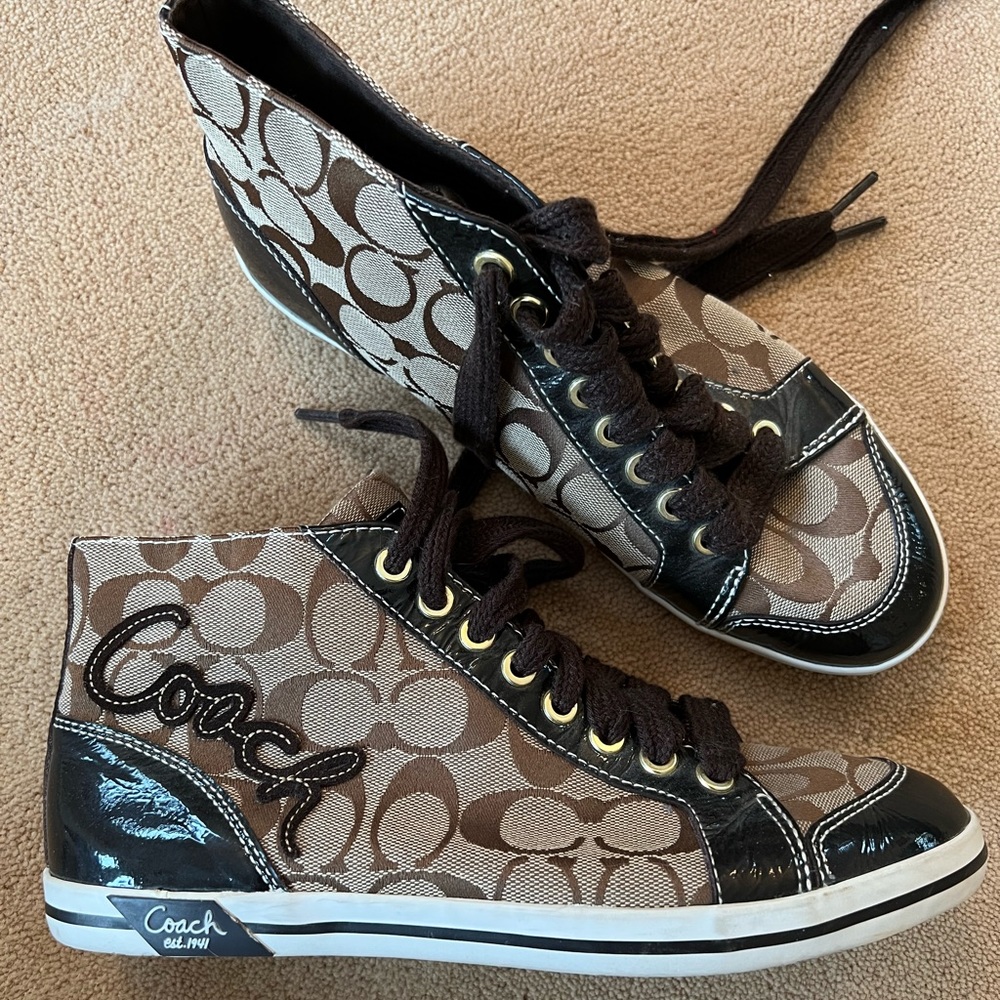 Coach high top sneakers size 9